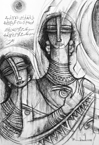 A. S. Rind 20 x 30 Inch, Charcoal on Canvas, Figurative Painting, AC-ASR-212